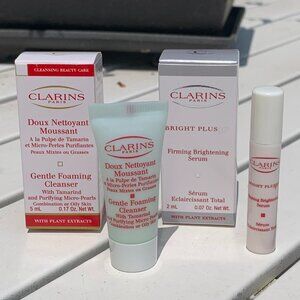 Clarins Plant Extracts Gentle Foaming Cleanser & Firming Brightening Serum 2pc